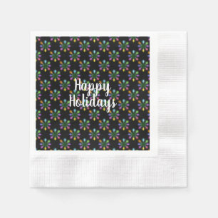 Christmas holiday light snowflake design napkin