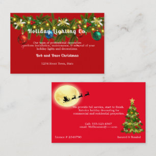 Christmas Holiday Lighting Decorations Business Card