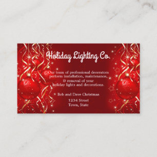 Christmas, Holiday Lighting, Decorations, Custom Business Card