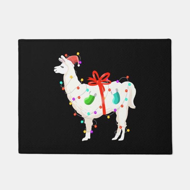 Christmas Holiday Llama Doormat (Front)