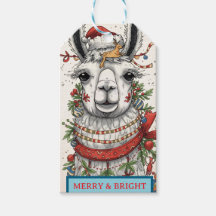 Christmas Holiday Llama Gift Tags