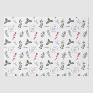 Christmas Holiday Logo Small Business Promotional Tissue Paper