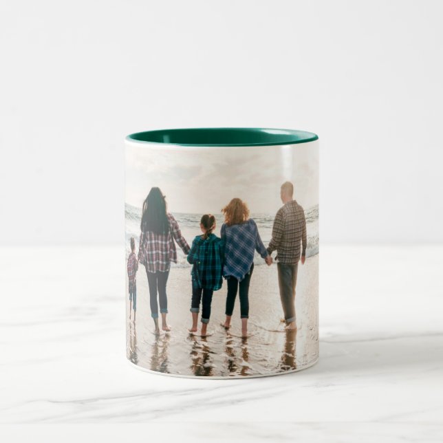 christmas holiday long horizontal wrap photo Two-Tone coffee mug (Center)