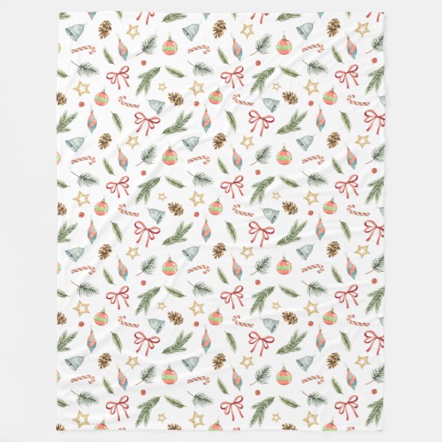 Christmas Holiday Magic Fleece Blanket (Front)