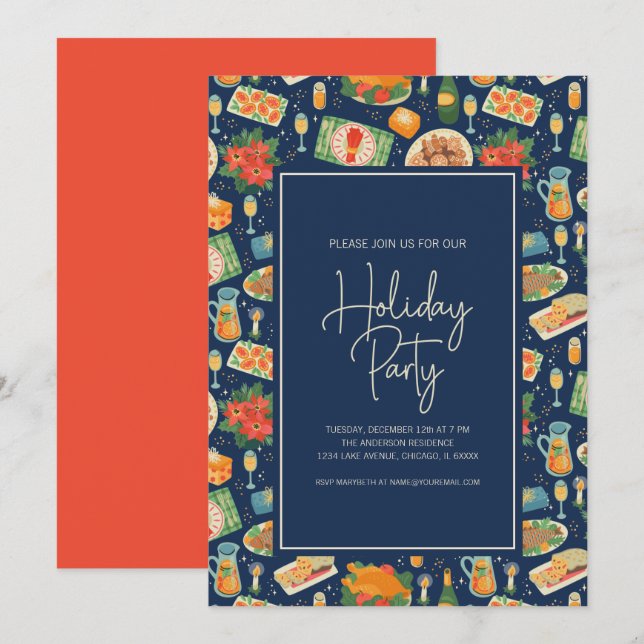 Christmas Holiday Meal Holiday Party Invitation (Front/Back)