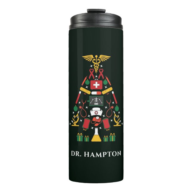 Christmas Holiday Medic Doctor Nurse Keepsake Thermal Tumbler (Front)