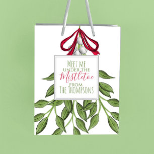 Christmas Holiday Merry Mistletoe Cute Whimsical Small Gift Bag