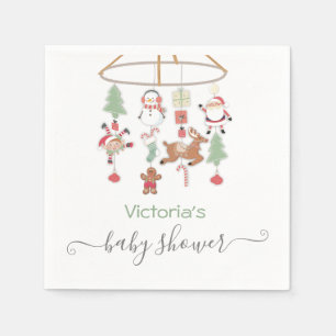 Christmas Holiday Mobile Baby Shower Napkin
