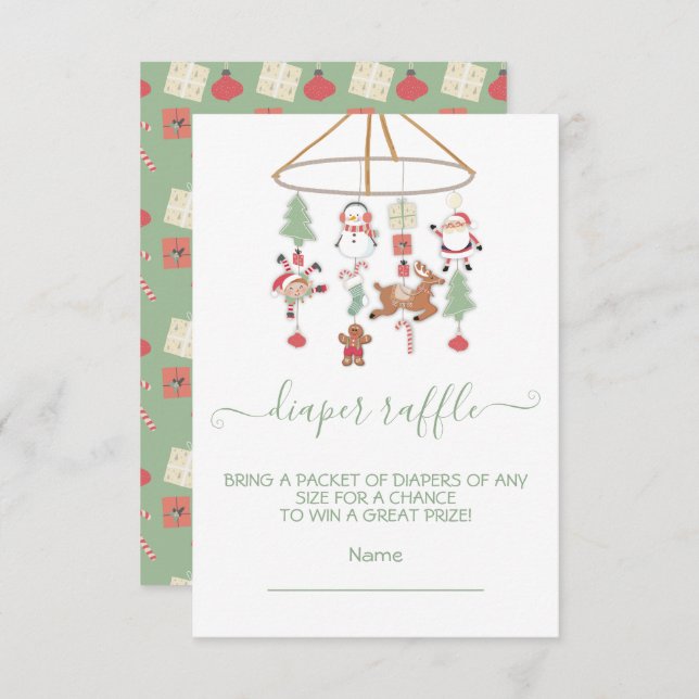 Christmas Holiday Mobile Diaper Raffle Invitation (Front/Back)