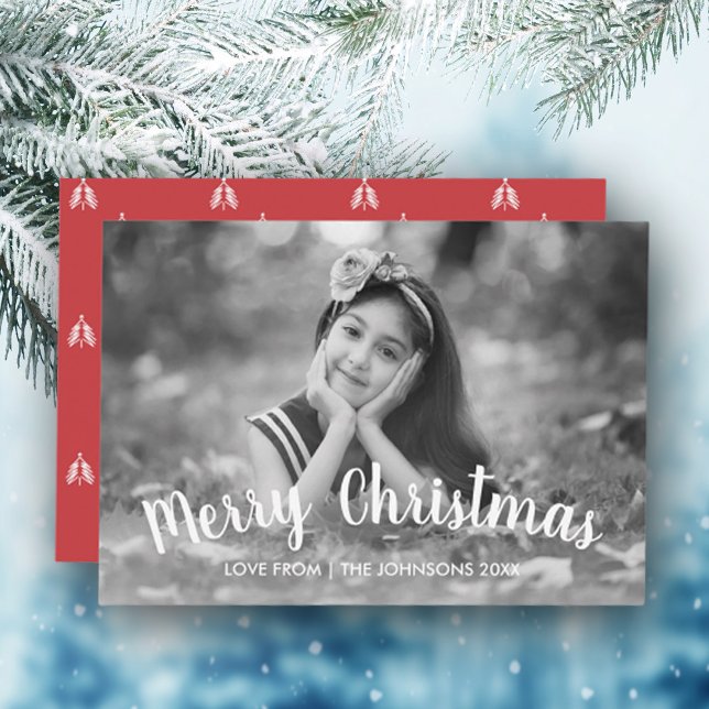 Christmas Holiday Modern Minimalist Photo Card (Stylishly Personalize with Your Unique Photo and Message.)