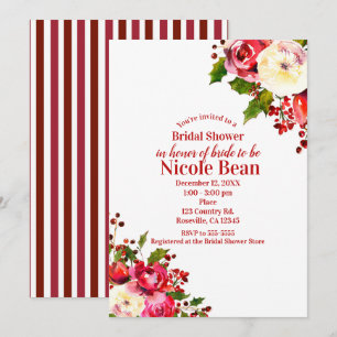 Christmas Holiday Modern Winter Bridal Shower Invitation