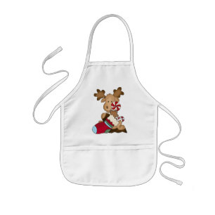 Christmas Holiday Moose kids apron