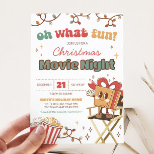 Christmas Holiday Movie Night Party Invitation