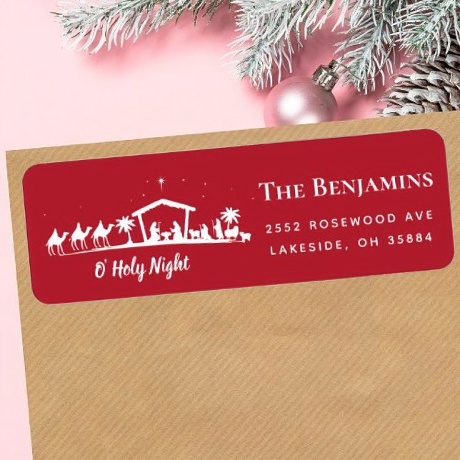 Christmas Holiday Nativity Return Address Label (Christmas Holiday Nativity Return Address Label)
