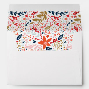 Christmas Holiday Navy Blue Botanical themed Envel Envelope