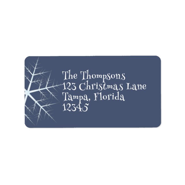 Christmas Holiday Navy Blue Whimsical Typography Label (Front)