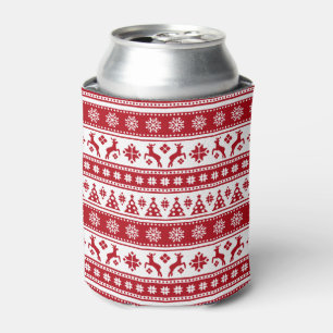 Christmas Holiday Nordic Pattern Cosy Can Cooler