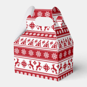 Christmas Holiday Nordic Pattern Cosy Favour Box