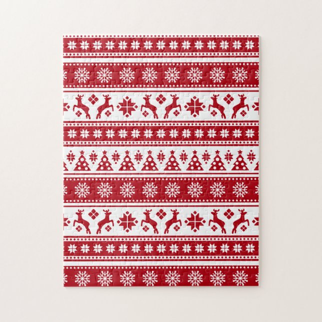 Christmas Holiday Nordic Pattern Cosy Jigsaw Puzzle (Vertical)