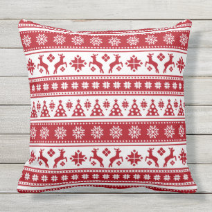 Christmas Holiday Nordic Pattern Cosy Outdoor Cushion