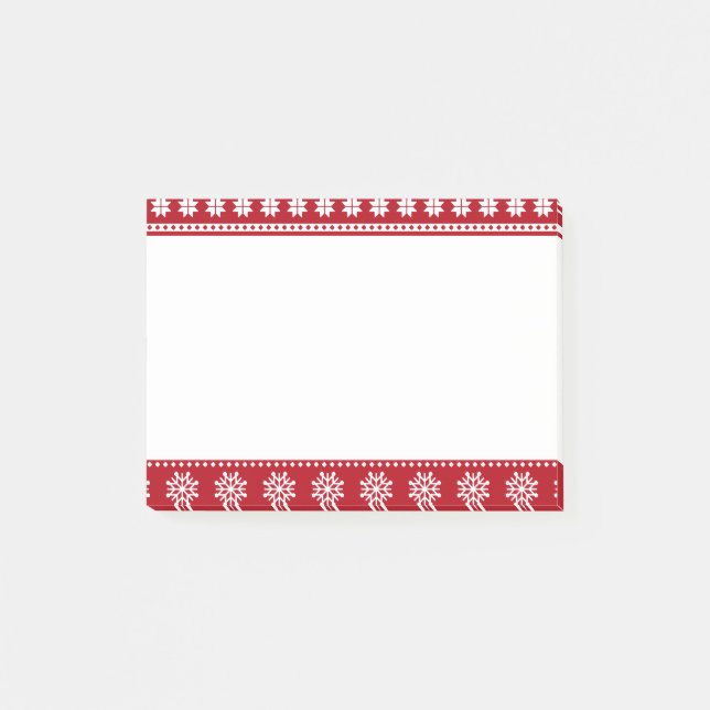 Christmas Holiday Nordic Pattern Cosy Post-it Notes (Front)