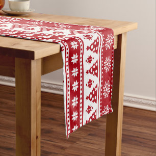 Christmas Holiday Nordic Pattern Cosy Short Table Runner