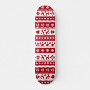 Christmas Holiday Nordic Pattern Cosy Skateboard