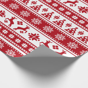Christmas Holiday Nordic Pattern Cosy Wrapping Paper