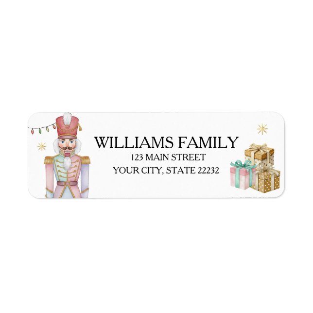 Christmas Holiday Nutcracker Address Label (Front)
