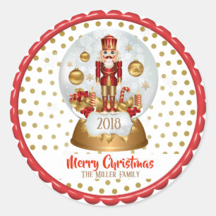 Christmas Holiday Nutcracker Gift Classic Round Sticker