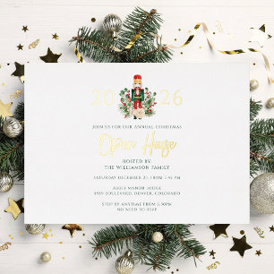 Christmas Holiday Nutcracker Open House Party Gold