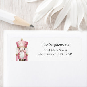 Christmas Holiday Nutcracker Pink Return Address