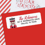 Christmas Holiday Nutcracker Return Address Label<br><div class="desc">Cute Christmas nutcracker return address labels. Add your name in a pretty red script font,  and your address in a black san serif font. A fun label for your Christmas Cards. Designed for you by blackberry Boulevard.</div>