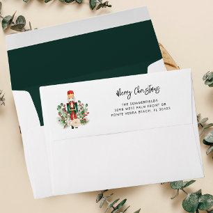 Christmas Holiday Nutcracker Script Return Address Envelope