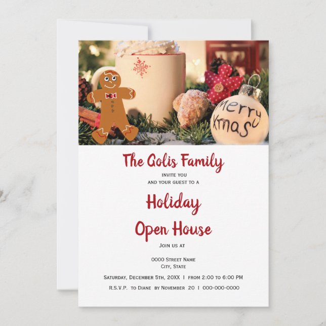 Christmas Holiday Open House  Invitation (Front)