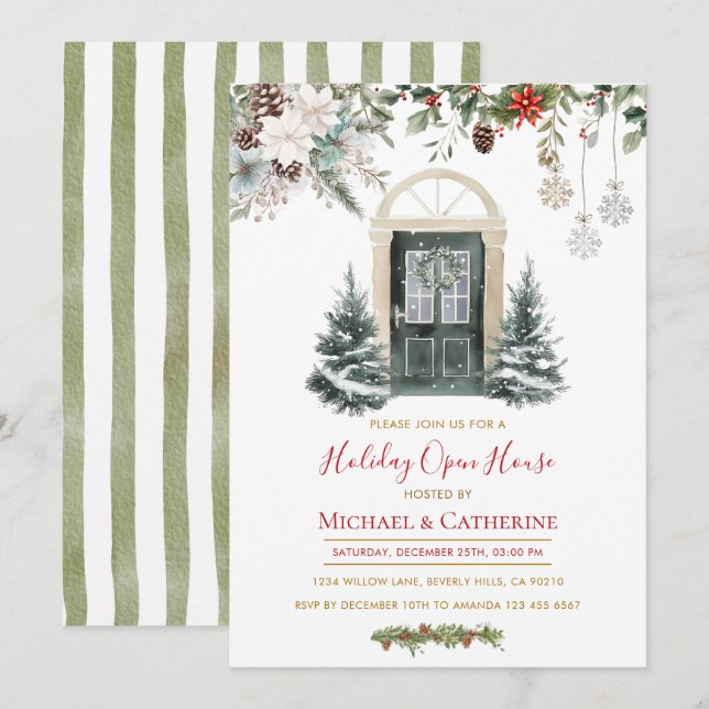Christmas Holiday Open House Invitation (Front/Back)