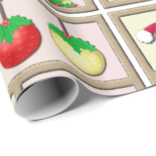 Christmas Holiday Ornament Background Pattern Wrapping Paper