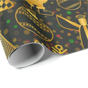 Christmas Holiday Ornament Background Pattern Wrapping Paper