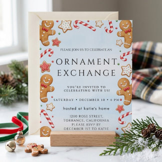 Christmas Holiday Ornament Exchange Party Invite