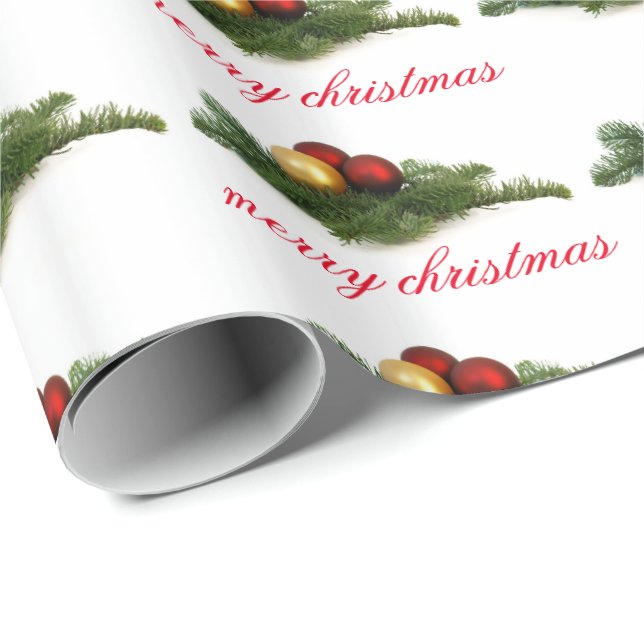 Christmas Holiday Ornament Wrapping Paper (Roll Corner)