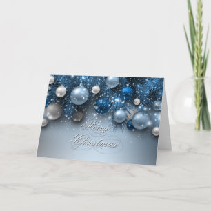 Christmas Holiday Ornaments - Blues Card