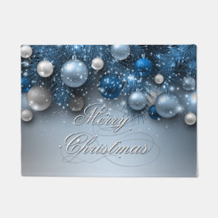 Christmas Holiday Ornaments - Blues Doormat