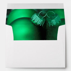 Christmas Holiday Ornaments, Green Photo Envelopes