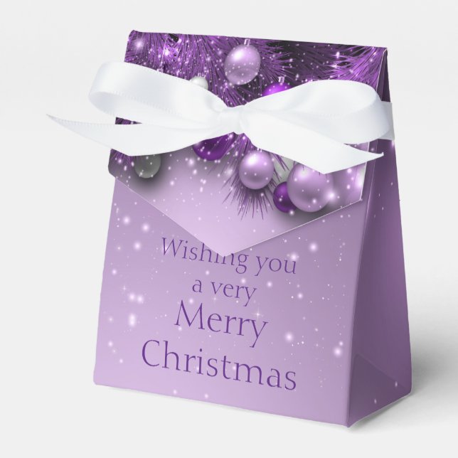 Christmas Holiday Ornaments - Purples Favour Box (Front Side)