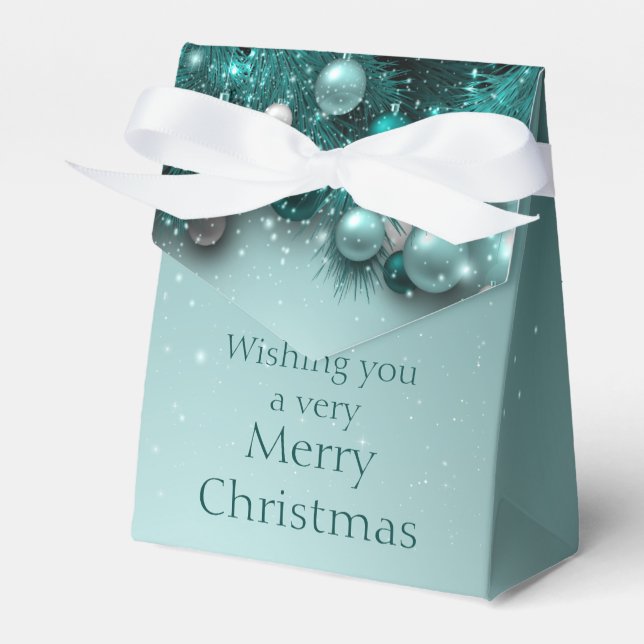 Christmas Holiday Ornaments - Teals Favour Box (Front Side)