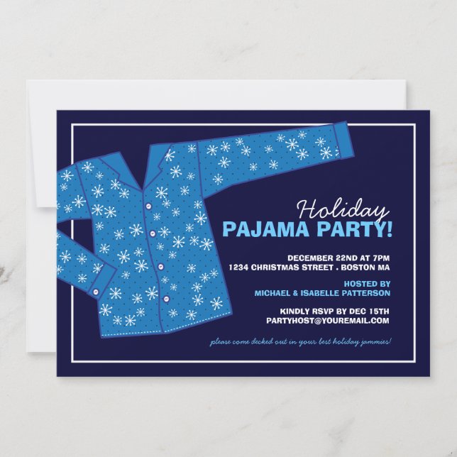 Christmas Holiday Pajama Party Invitation (Front)