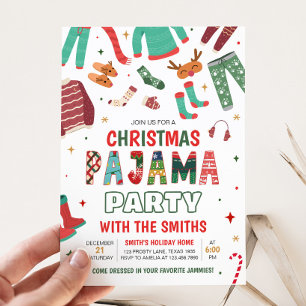 Christmas Holiday Pajama Party Invitation
