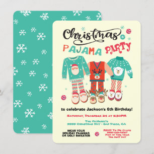 Christmas Holiday Pajama Party Invitation