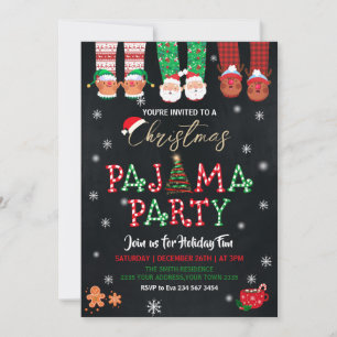Christmas Holiday Pajama Party Invitation