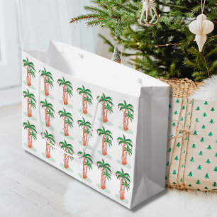 Christmas Holiday Palm Trees Large Gift Bag